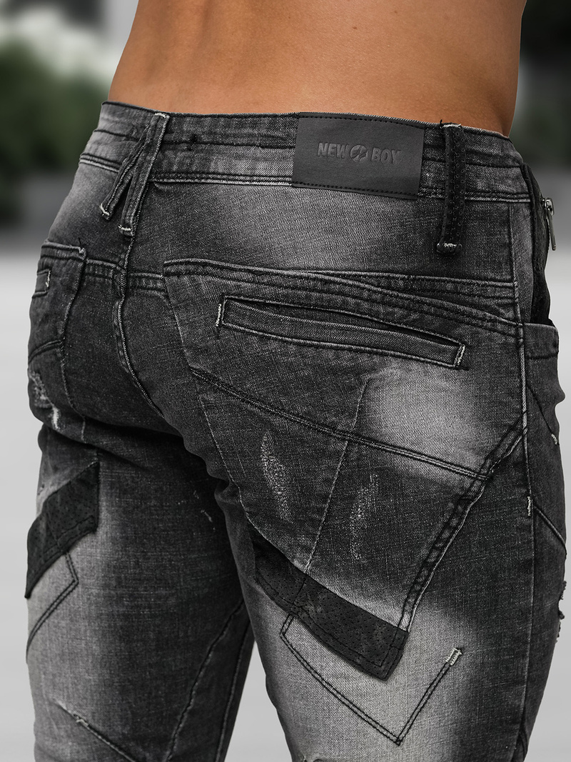 Мъжки дънки черни OZONEE NB/MP0045NZ