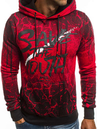 Мъжки суитшърт червен OZONEE JS/DD267Z