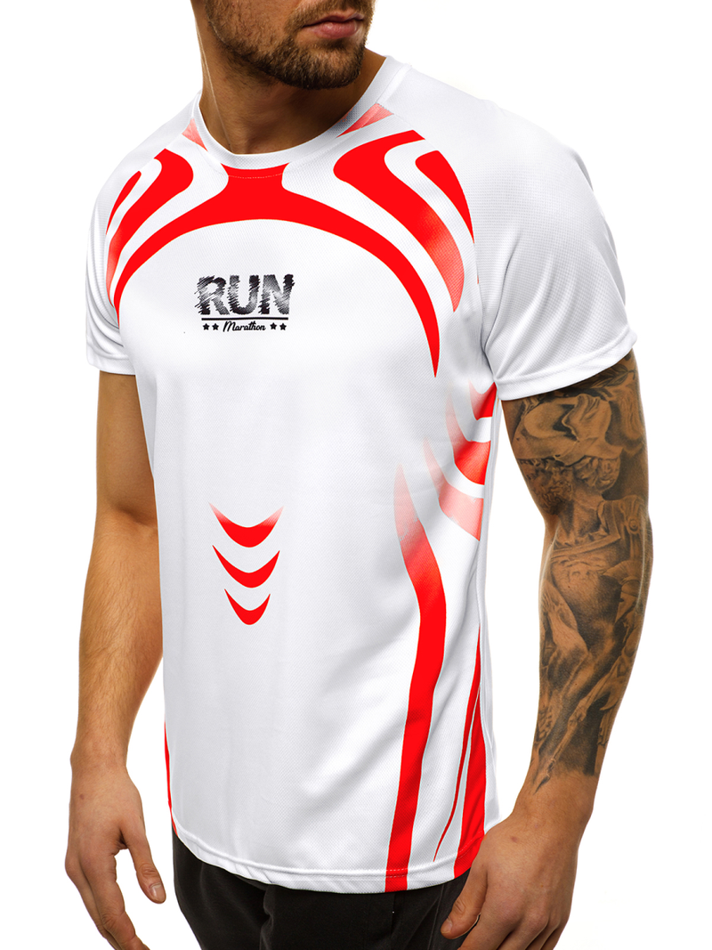 Мъжка тениска бял OZONEE JS/KS2062