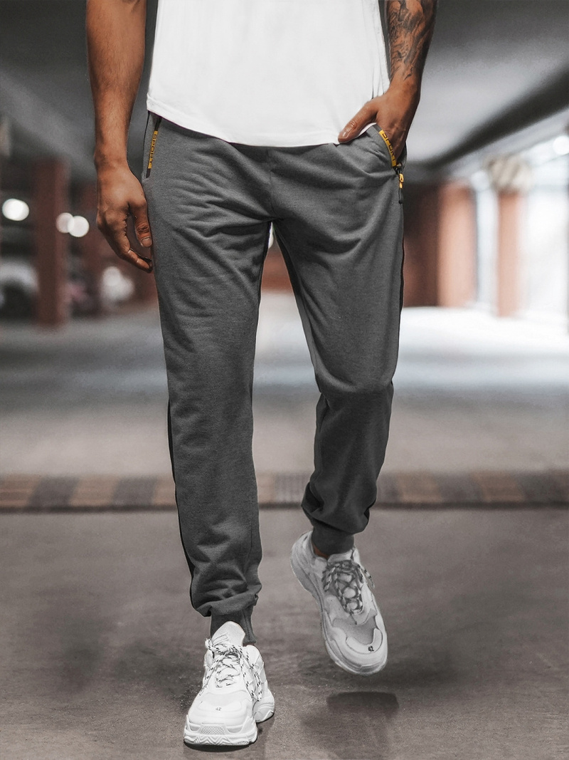 Мъжко долнище на анцуг графитно OZONEE JS/68K10339Z