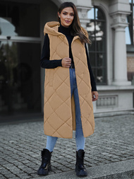 Дамска жилетка камел OZONEE JS/5M3165/84Z