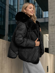 Дамско яке черно OZONEE O/16M9179/392Z