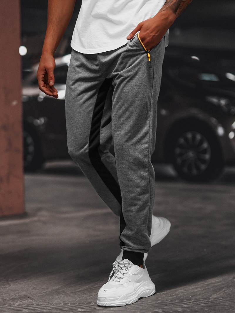 Мъжко долнище на анцуг графитно OZONEE JS/68K10357Z