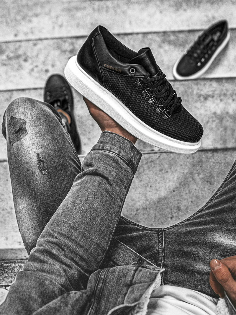 Сникърси черно-бяло OZONEE CH/021