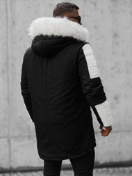 Зимно яке черно-бяла OZONEE O/5832/22Z