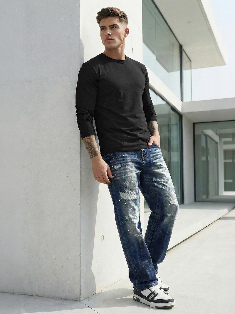 Мъжки дънки синьо OZONEE O/KK2885Z