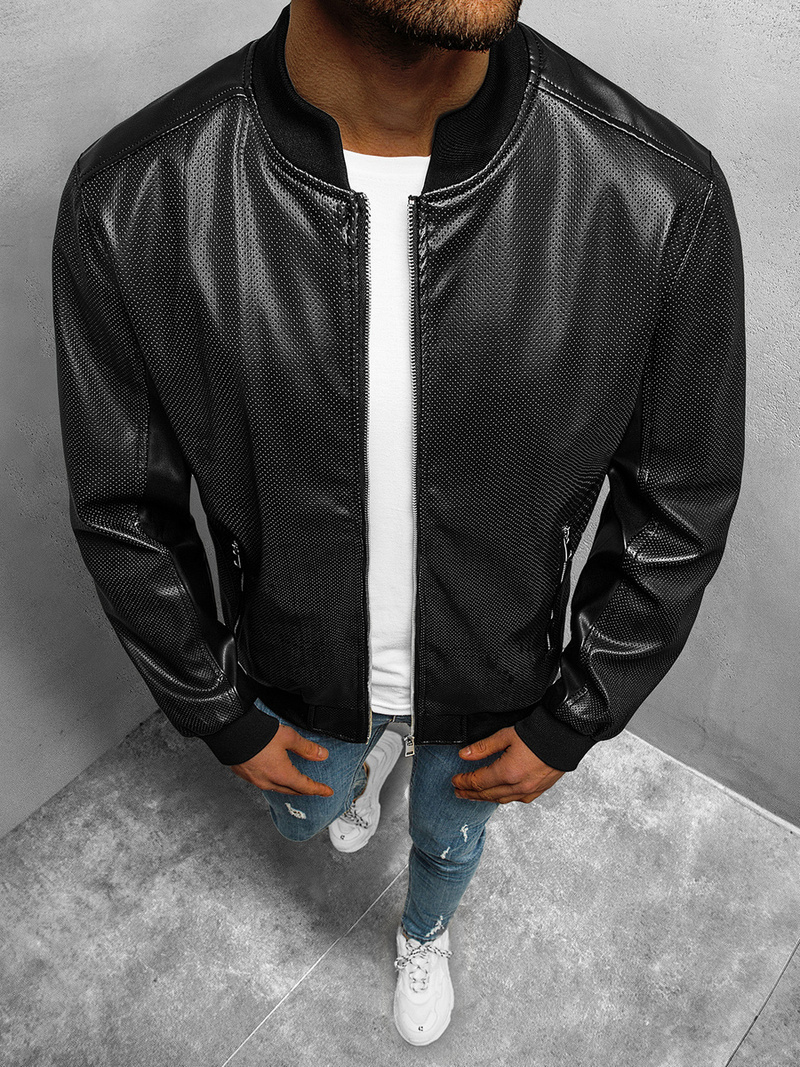 Мъжко яке черна OZONEE N/7110/1