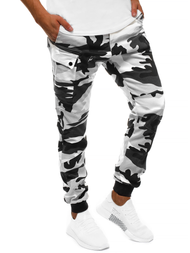 Мъжки панталони JOGGER черно-бяло OZONEE O/11103