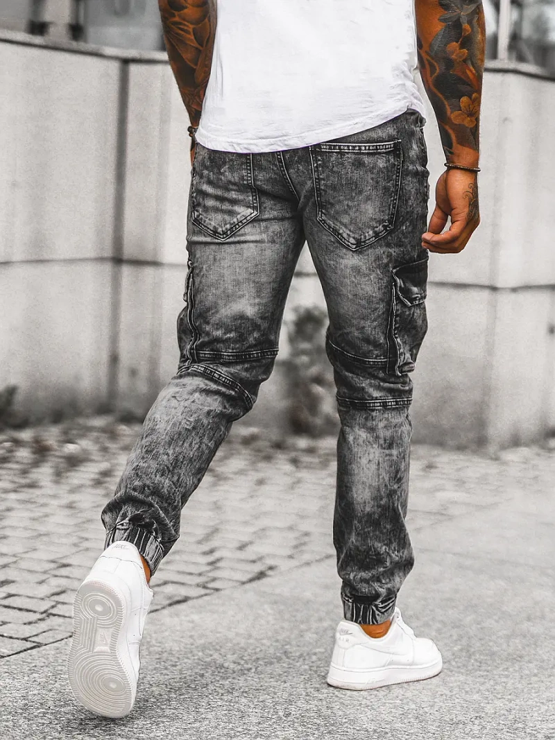 Мъжки дънки jogger черни OZONEE NB/MP0112N