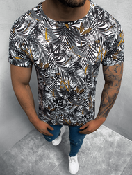 Мъжка тениска бяло-черен OZONEE O/BL61