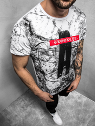 Мъжка тениска бял OZONEE JS/SS10921Z