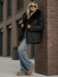 Дамско яке черно OZONEE JS/16M9185/392