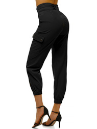 Дамски панталони с джоггери черни OZONEE O/HM001