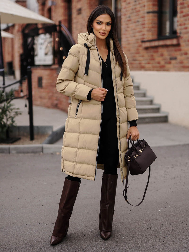 Дамско яке бежова OZONEE JS/M736/62Z