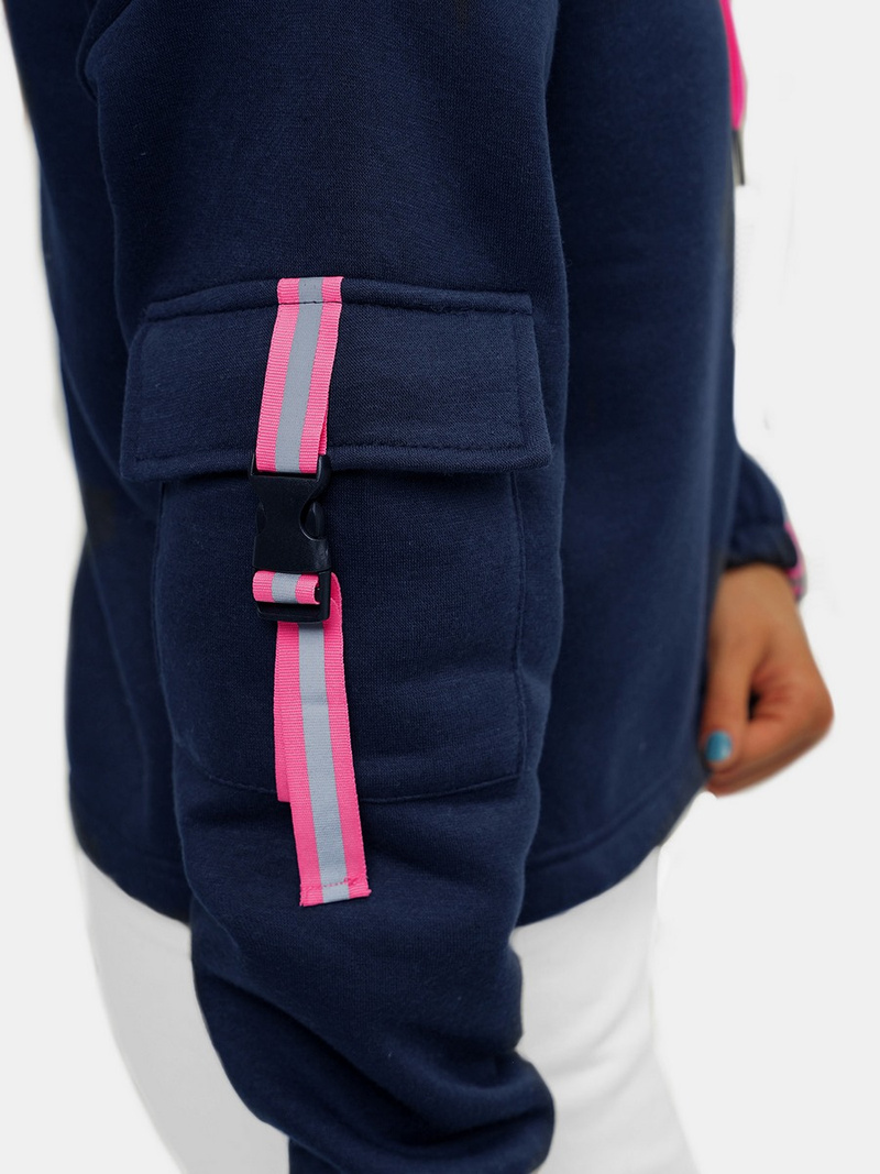 Дамски суитчър с качулка тъмнсиня OZONEE JS/B26031Z