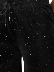 Дамски велурен панталон черни OZONEE JS/92K519/3