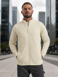 Мъжки суитшърт екрю OZONEE JS/HH016/1