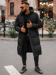 Мъжко зимно яке черно OZONEE JS/19M1290/392