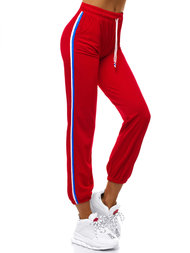 Дамски долнища на анцуг червени OZONEE JS/1020/C5