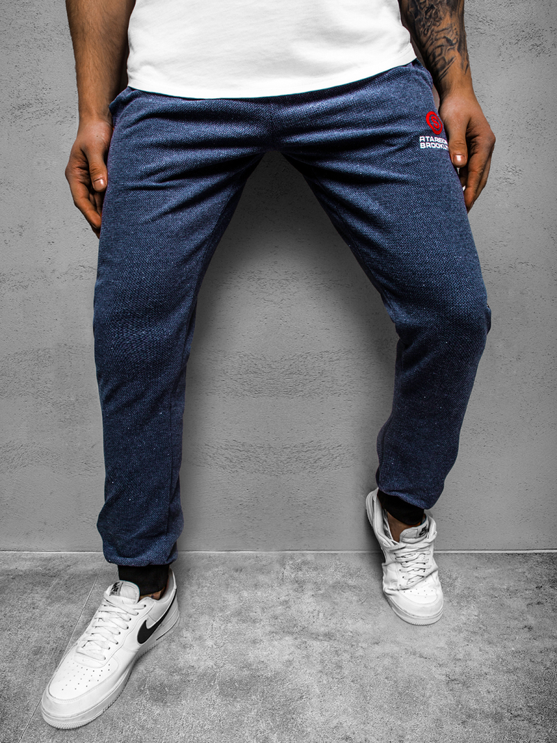 Мъжко долнище на анцуг тъмносиньо OZONEE JS/AM92Z