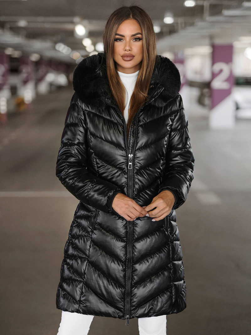 Дамско яке черна OZONEE JS/16M9100/392Z