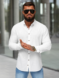 Мъжка риза бяла OZONEE O/V143