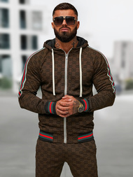 Мъжки спортен екип тъмно-бежово OZONEE O/FF5111AB