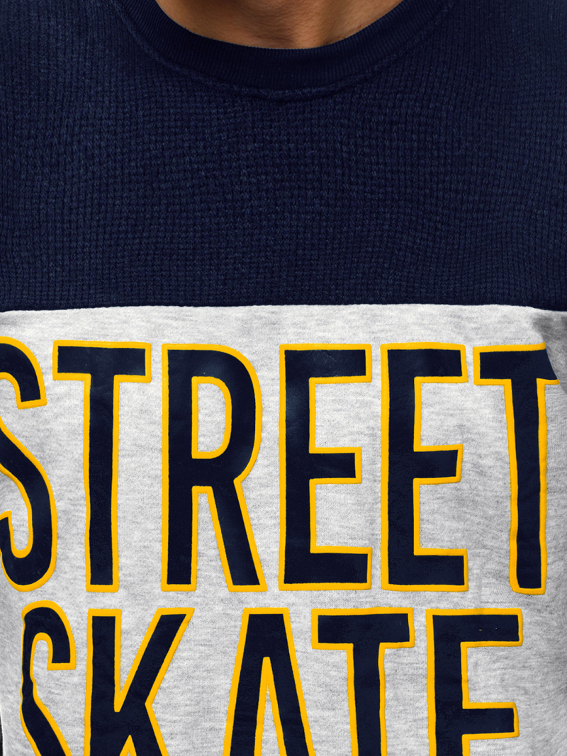 Мъжки суитшърт тъмнсиня OZONEE JS/KS1901Z