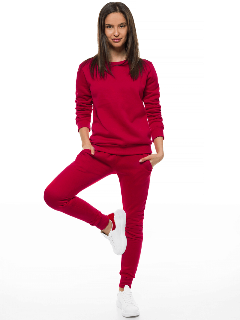 Дамски долнища на анцуг бордо OZONEE JS/CK01