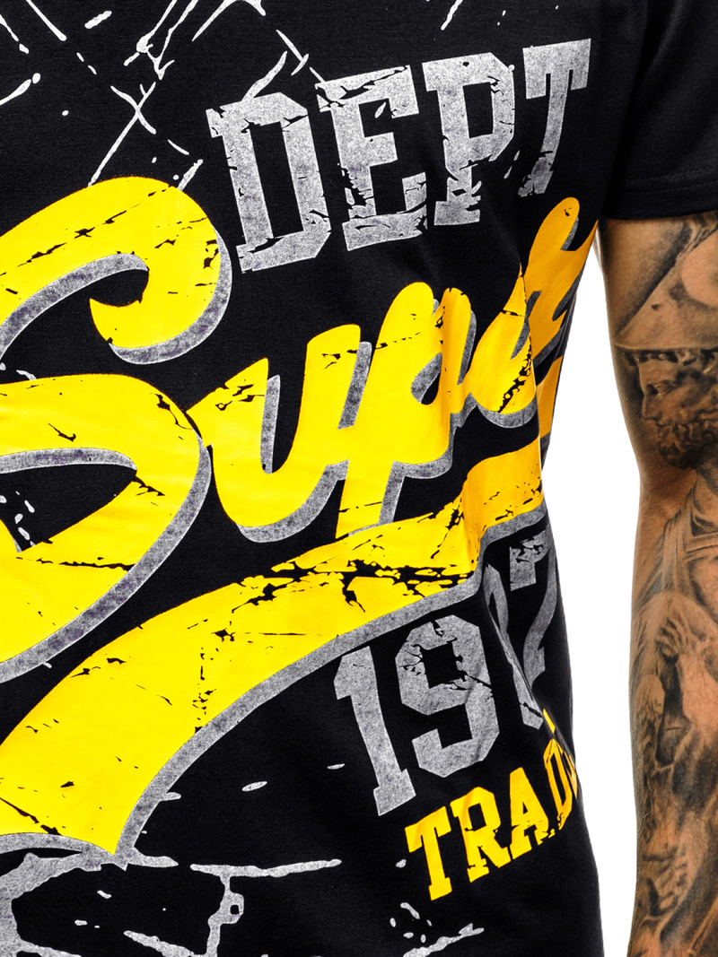 Мъжка тениска черен OZONEE JS/KS1942Z