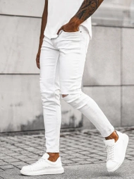 Мъжки дънки бяло OZONEE E/5391/01Z