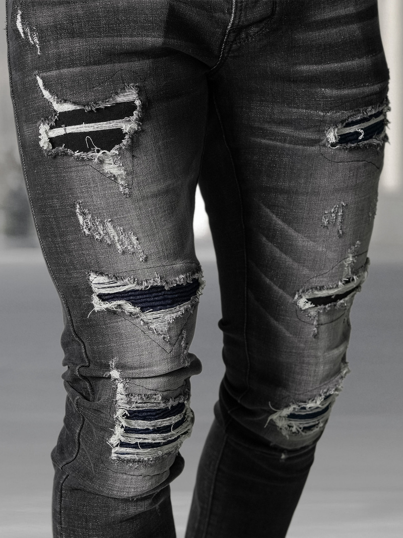 Мъжки дънки черни OZONEE NB/MP0075NZ