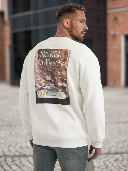 Мъжки суитшърт бяла OZONEE JS/65B3918/1