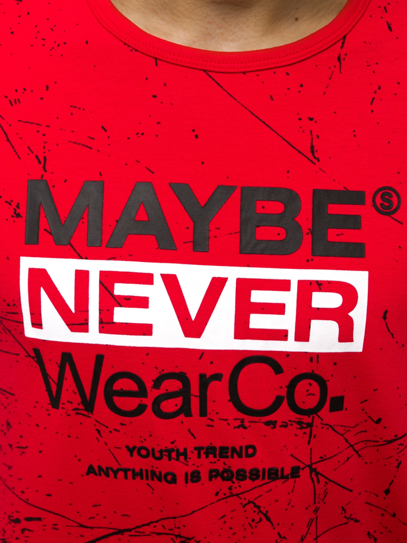 Мъжка тениска червен OZONEE JS/SS10915