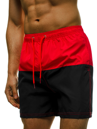 Мъжки плувни шорти червено-черно OZONEE JS/YW02065