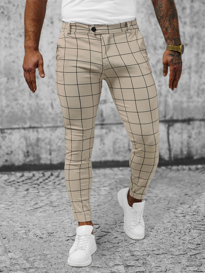 Мъжки панталони бежово OZONEE O/P4009