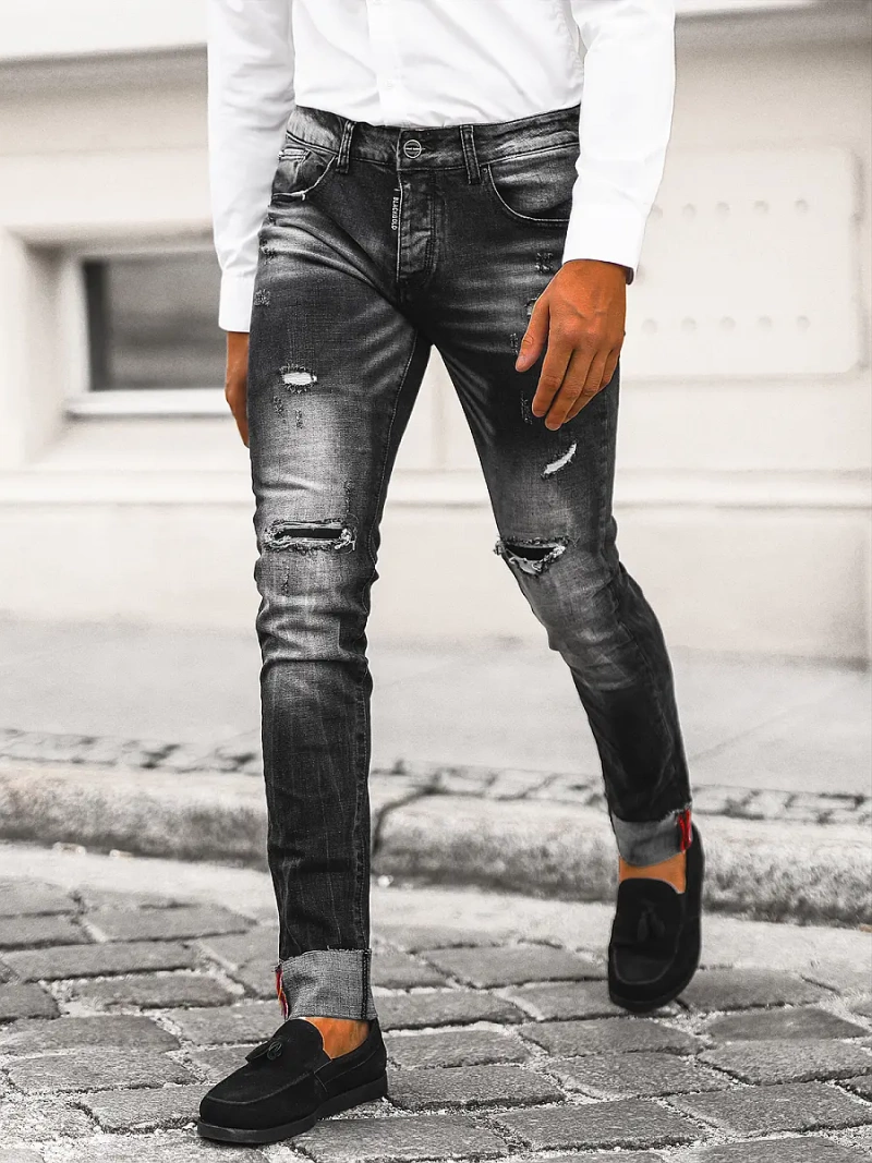 Мъжки дънки черни OZONEE NB/MP0126N