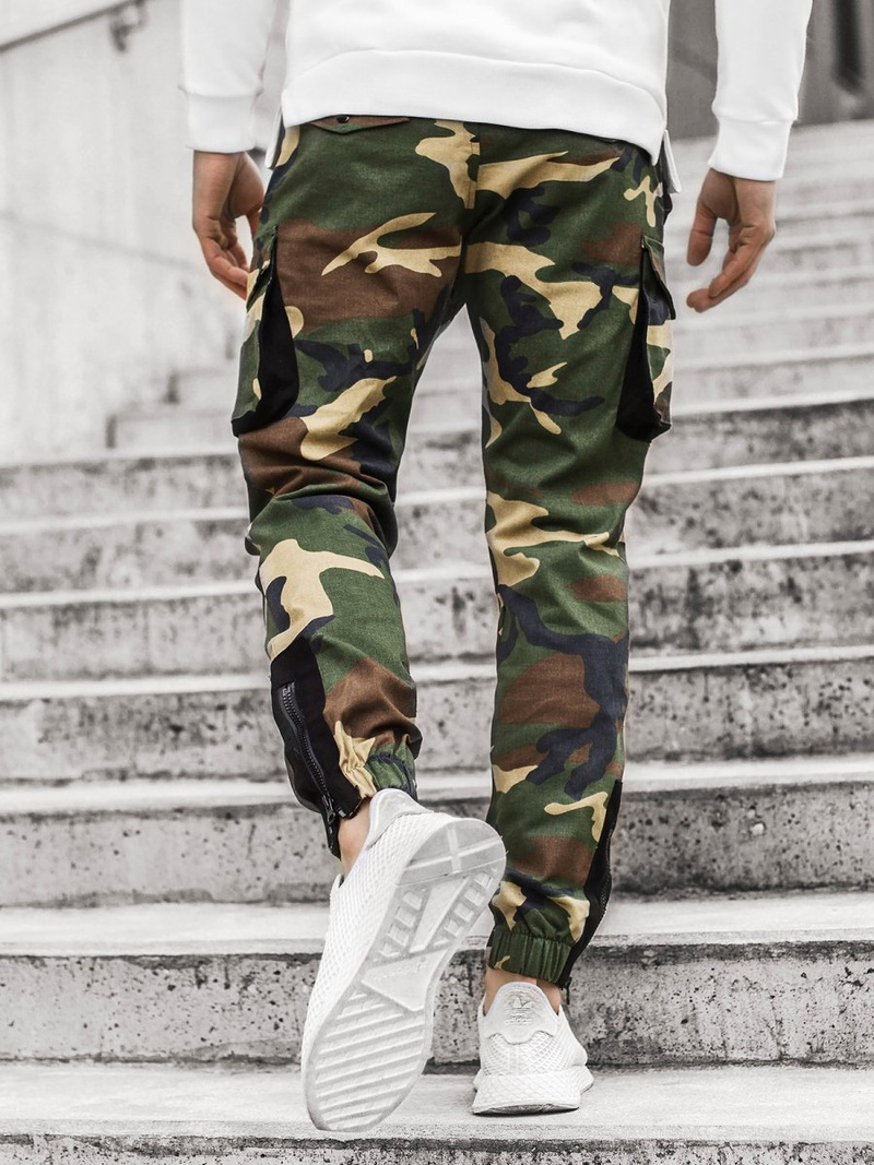 Мъжки панталони зелено-камуфлажни OZONEE A/705