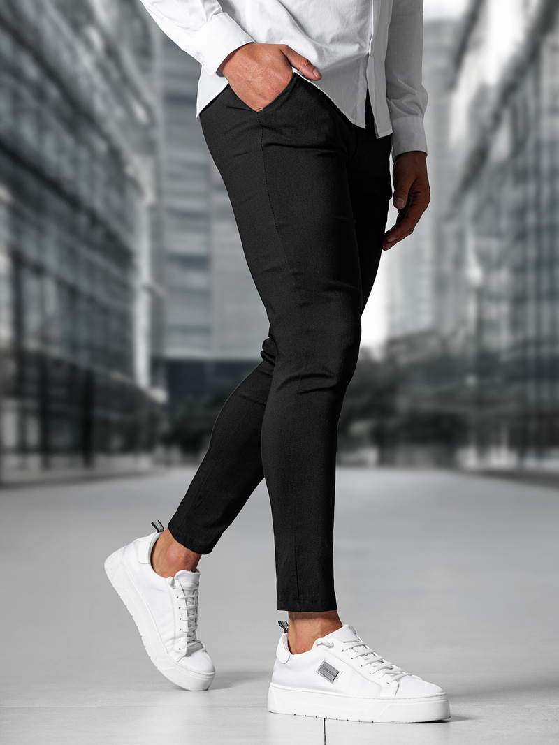 Мъжки панталони чино черни OZONEE O/P4049Z