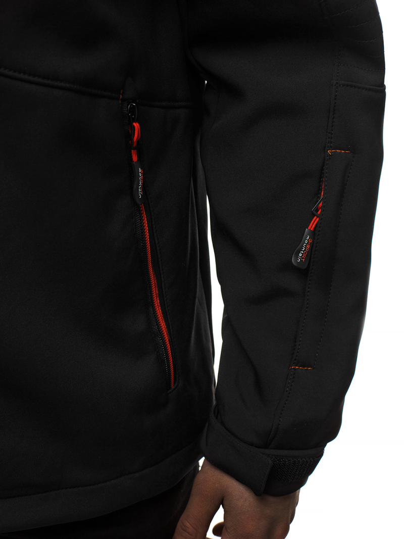 Мъжко яке SOFTSHELL черно и оранжево OZONEE GE/12263
