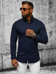 Мъжка риза тъмнсиня OZONEE O/V70