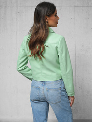 Дамско кожено яке ментова OZONEE O/G117