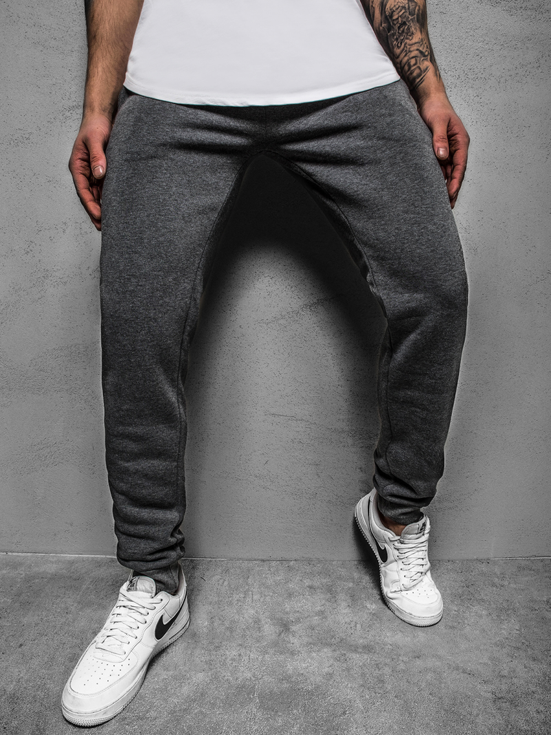 Мъжко долнище на анцуг тъмносиво OZONEE JS/YW006Z