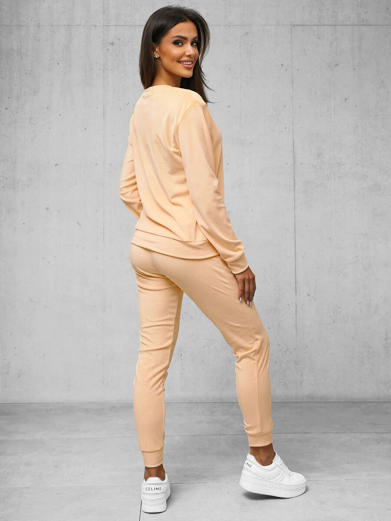 Дамска велурен спортен екип сьомга OZONEE O/8C1173/150Z