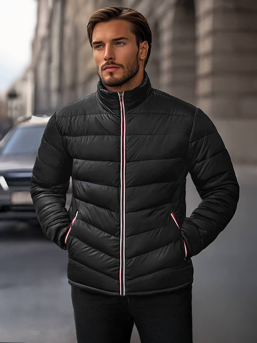 Мъжко яке черна OZONEE JS/SM71Z