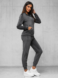 Дамска велурен спортен екип графитен OZONEE JS/35C1610/5