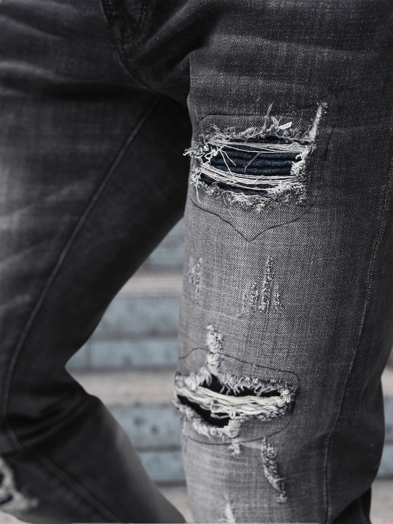 Мъжки дънки черни OZONEE NB/MP0075N