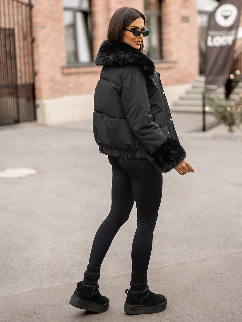 Дамско яке черно OZONEE O/H833