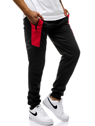 Мъжко долнище на анцуг черни OZONEE JS/JZ11011