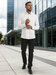 Мъжка риза бяла OZONEE V/V185